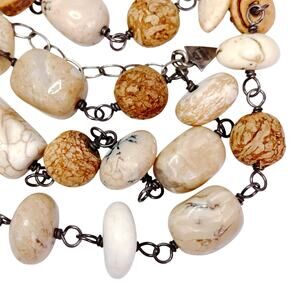 Retired Signed Silpada N1692 Necklace Sterling Silver White Howlite African Opal